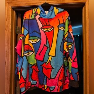 Colorful Abstract Face Hoodie